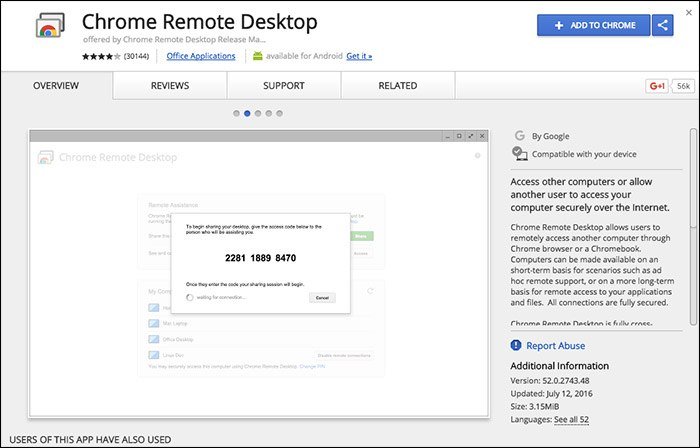 install chrome remote desktop host