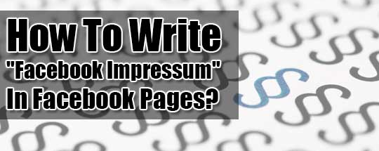 , FaceBook Impressum - How To's und Impressum Beispiel