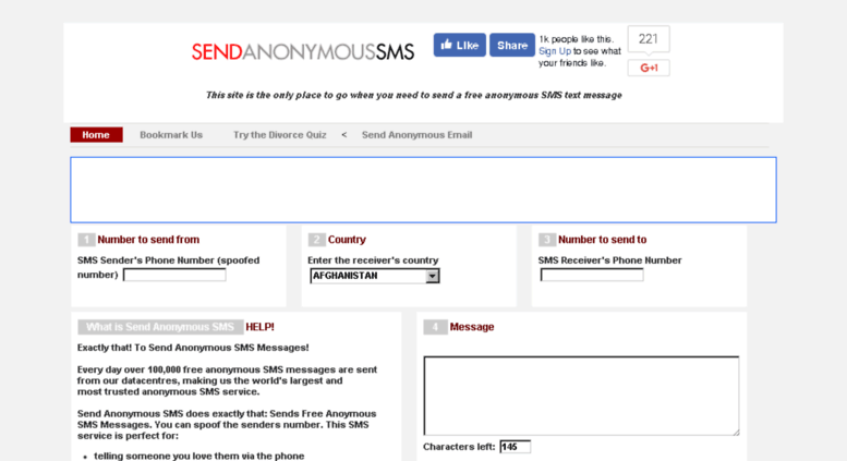 sendanonymoussms